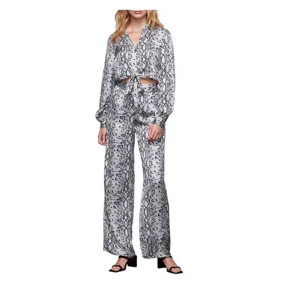 Good American Silky Flowy Snake Skin Print Pant BNWT - Picture 8 of 9